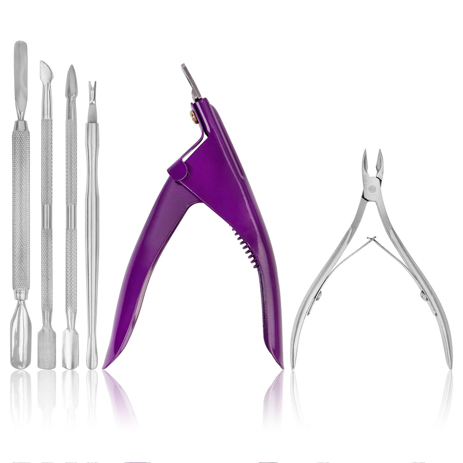 SHANY Premium Manicure-Pedicure Tool Set - All in one Nail Care Kit Stainless Steel Nail Edge Cutter, Cuticle Clipper, Cuticle Pusher, Double Edged Nail Scrapper Trimmer and Cleaner. - SHOP - MANICURE/PEDICURE - ITEM# SH-MANI-6PC-L