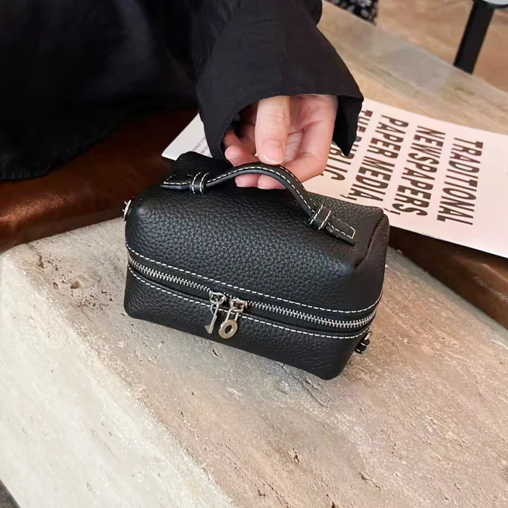 Genuine Leather Mini Women Crossbody Bag Custom Name Luxury Makeup Pouch Clutch Purse New Design Party Female Small Shoulder Bag