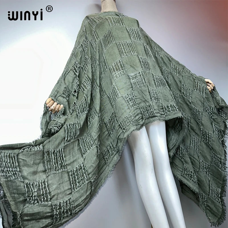 WINYI Make an old Hand dyed dress Beachwear top beach cover up kaftan maxi dresses womens abaya dubai luxury muslim woman