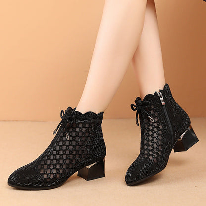 Hturi Lux™ Soft Bottom Cutout Mesh Ankle Boots - Hturilux