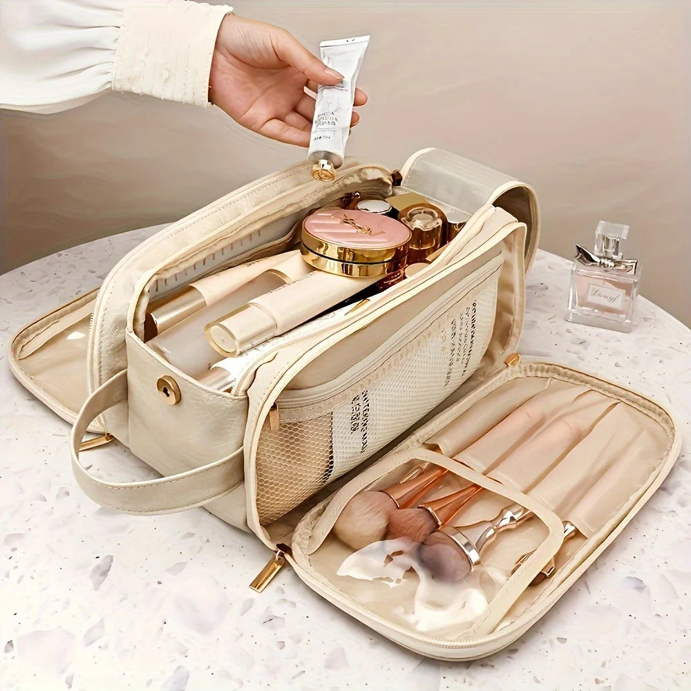 Luxury Women'S Multi-Functional Makeup Pouch- Large Capacity Portable Cosmetic Organizer,Beauty Essentials Organizer,Makeup Bags