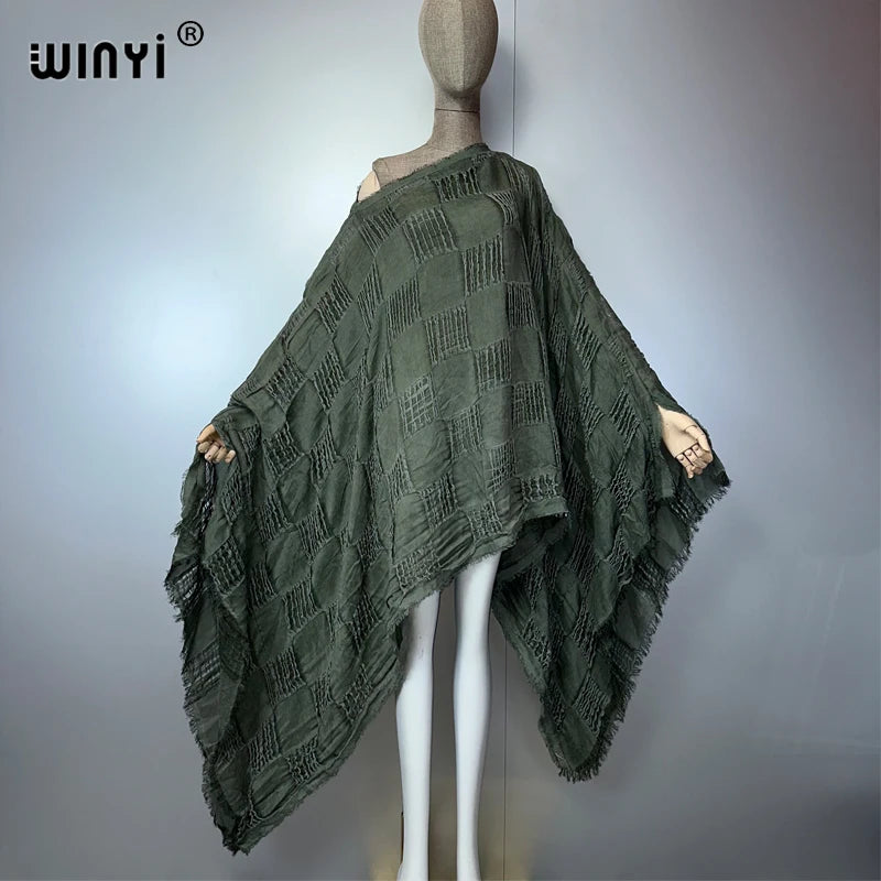 WINYI Make an old Hand dyed dress Beachwear top beach cover up kaftan maxi dresses womens abaya dubai luxury muslim woman