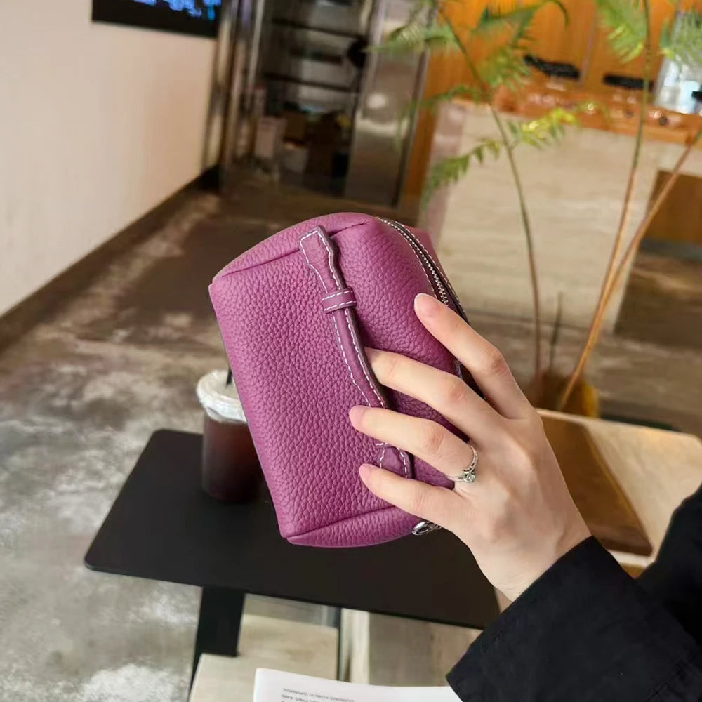 Genuine Leather Mini Women Crossbody Bag Custom Name Luxury Makeup Pouch Clutch Purse New Design Party Female Small Shoulder Bag