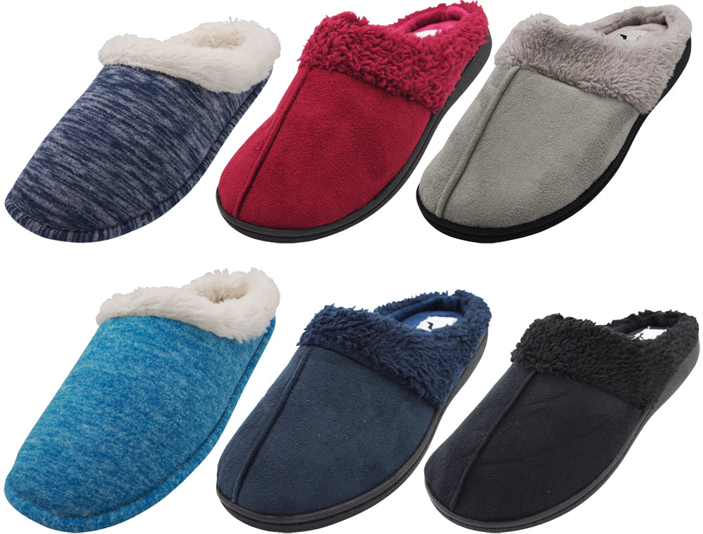 Norty Womens Slippers - Slip-On Memory Foam Clog Slippers Shoe - Faux Suede or Fleece