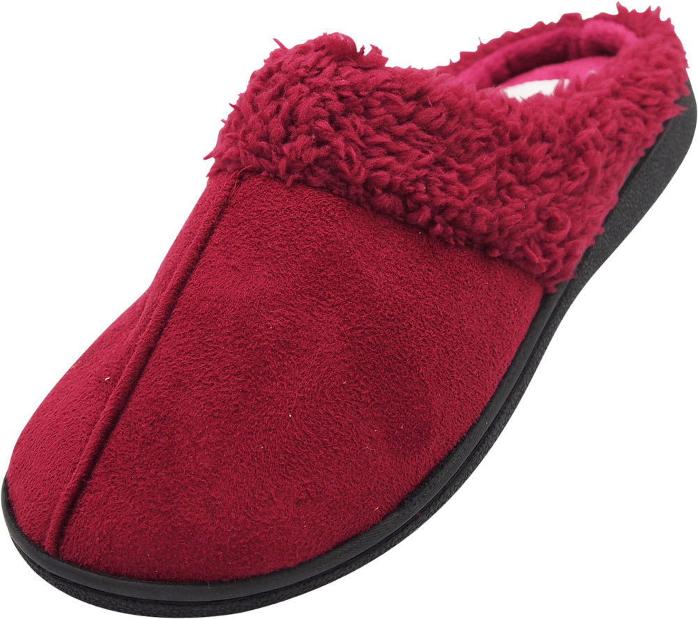 Norty Womens Slippers - Slip-On Memory Foam Clog Slippers Shoe - Faux Suede or Fleece