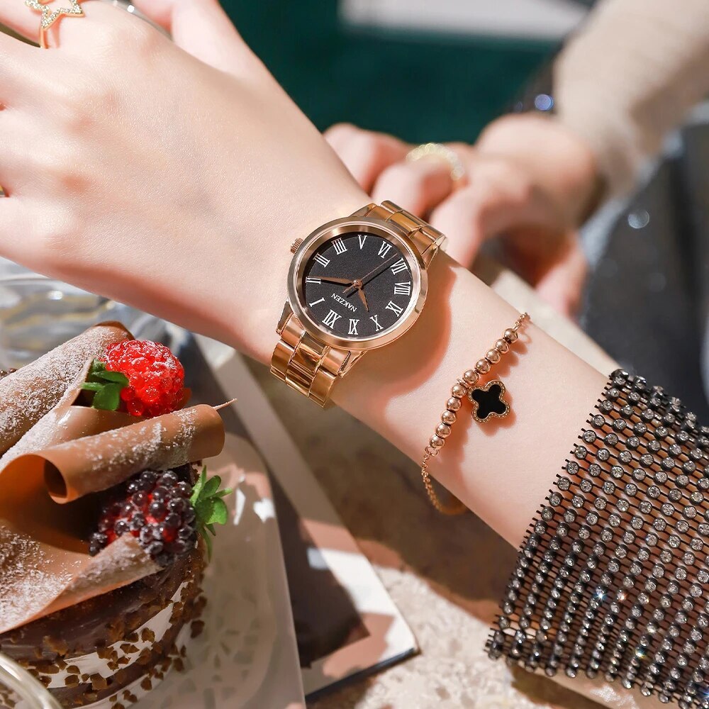 Fashion Ladies Watch Women 2020 New Rose Gold Dress Quartz Watches Luxury Diamond Wristwatches Relogio Feminino Bracelet Clock