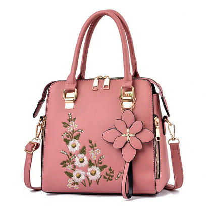 Hturi Lux™ Fashion Flowers Embroidered Handbag – Elegant Shoulder & Messenger Bag for Women - Hturilux
