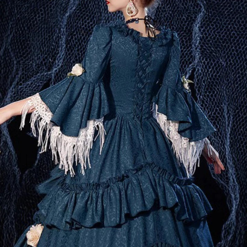 Luxury European Princess Dress French Court Stage Performance Retro Makeup Sissi Princess Replica Oil Painting Costume Robe Fête