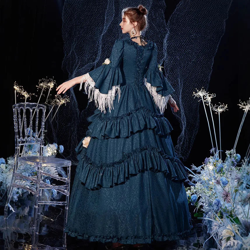 Luxury European Princess Dress French Court Stage Performance Retro Makeup Sissi Princess Replica Oil Painting Costume Robe Fête