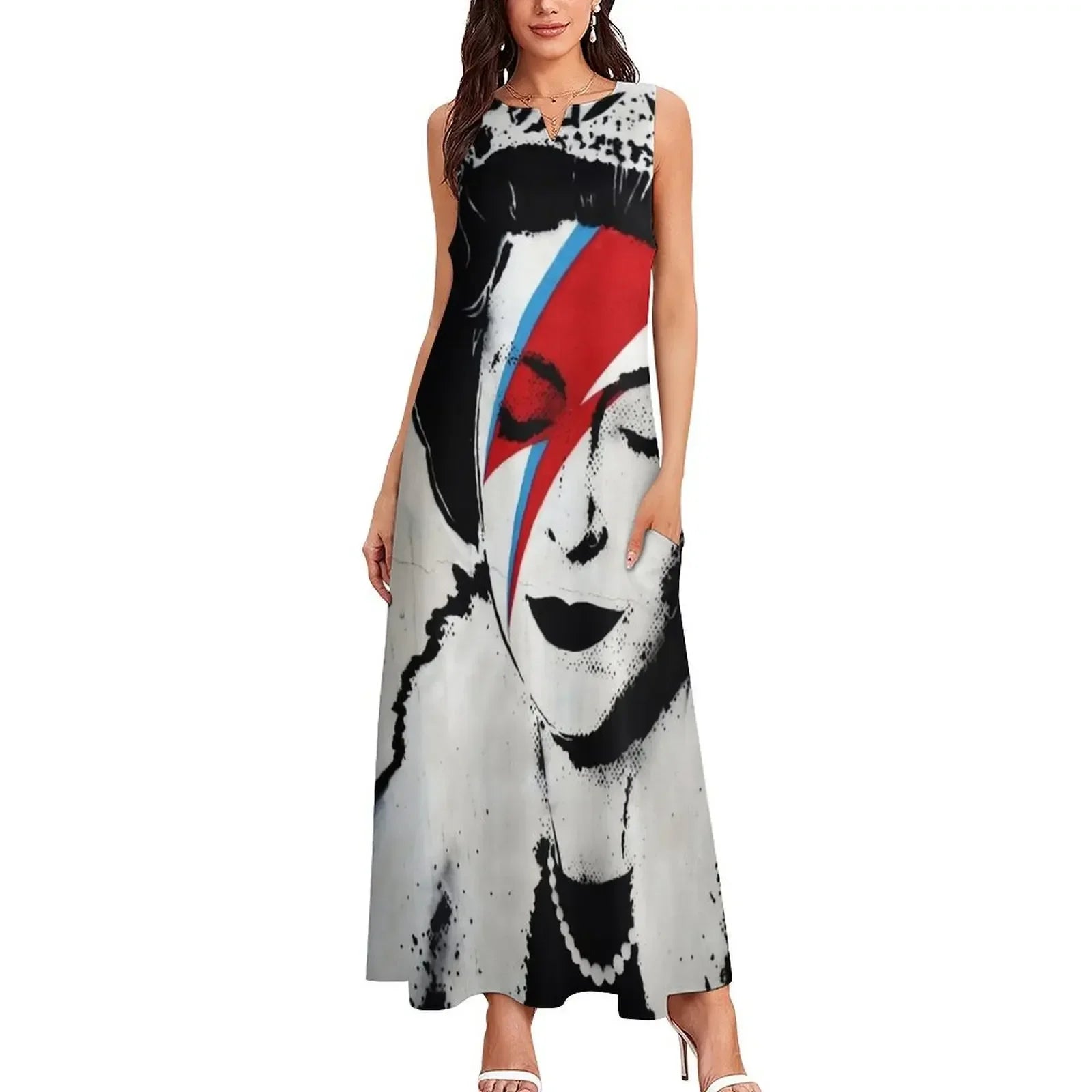 Banksy UK England Queen Elisabeth rockband face makeup original HD Long Dress luxury woman evening dress Dress