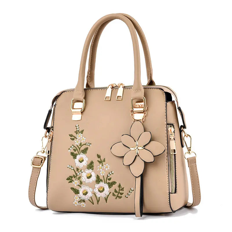 Hturi Lux™ Fashion Flowers Embroidered Handbag – Elegant Shoulder & Messenger Bag for Women - Hturilux