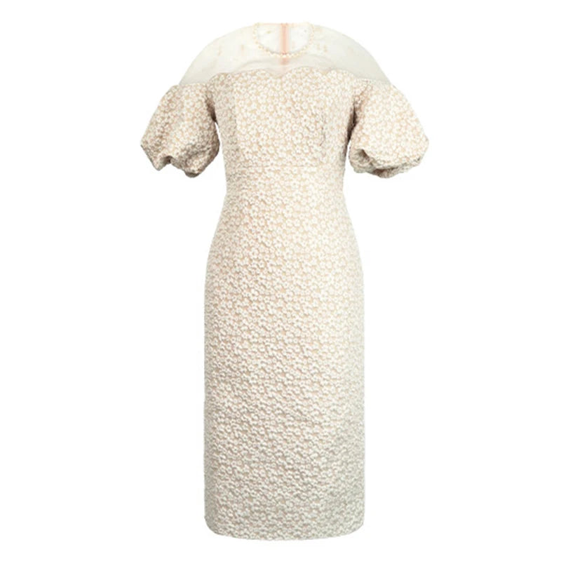 Elegant French Formal Evening Dress Women Luxury Cute Midi Birthday Robe Female Party Night Out Vestidos Banquet Clothes Lady