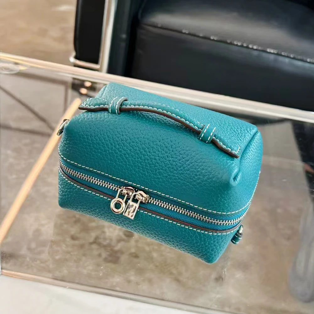 Genuine Leather Mini Women Crossbody Bag Custom Name Luxury Makeup Pouch Clutch Purse New Design Party Female Small Shoulder Bag