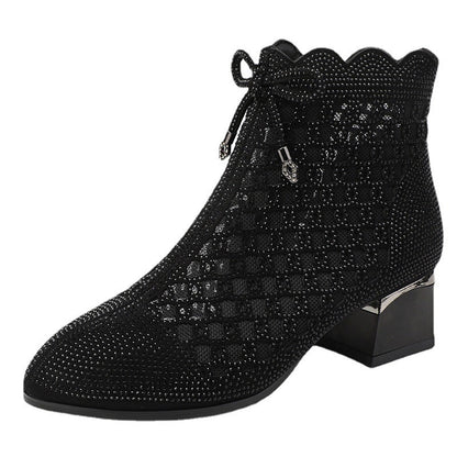 Hturi Lux™ Soft Bottom Cutout Mesh Ankle Boots - Hturilux