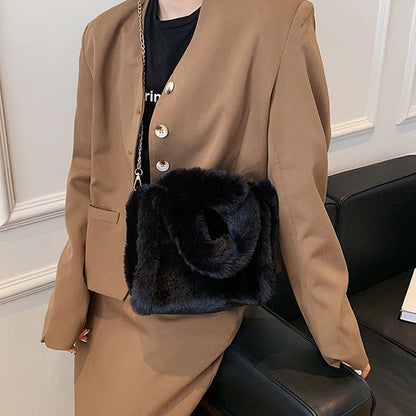 Hturi Lux™ Winter Plush Chain Tote – Couture Comfort in Every Season - Hturilux