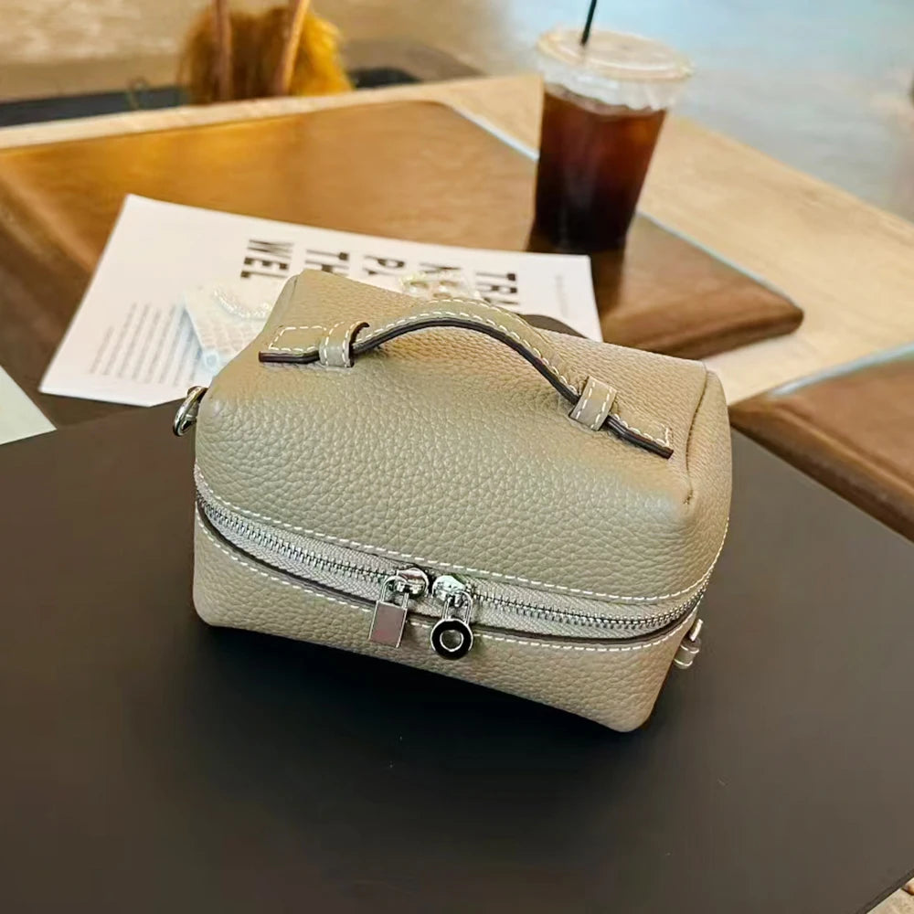 Genuine Leather Mini Women Crossbody Bag Custom Name Luxury Makeup Pouch Clutch Purse New Design Party Female Small Shoulder Bag