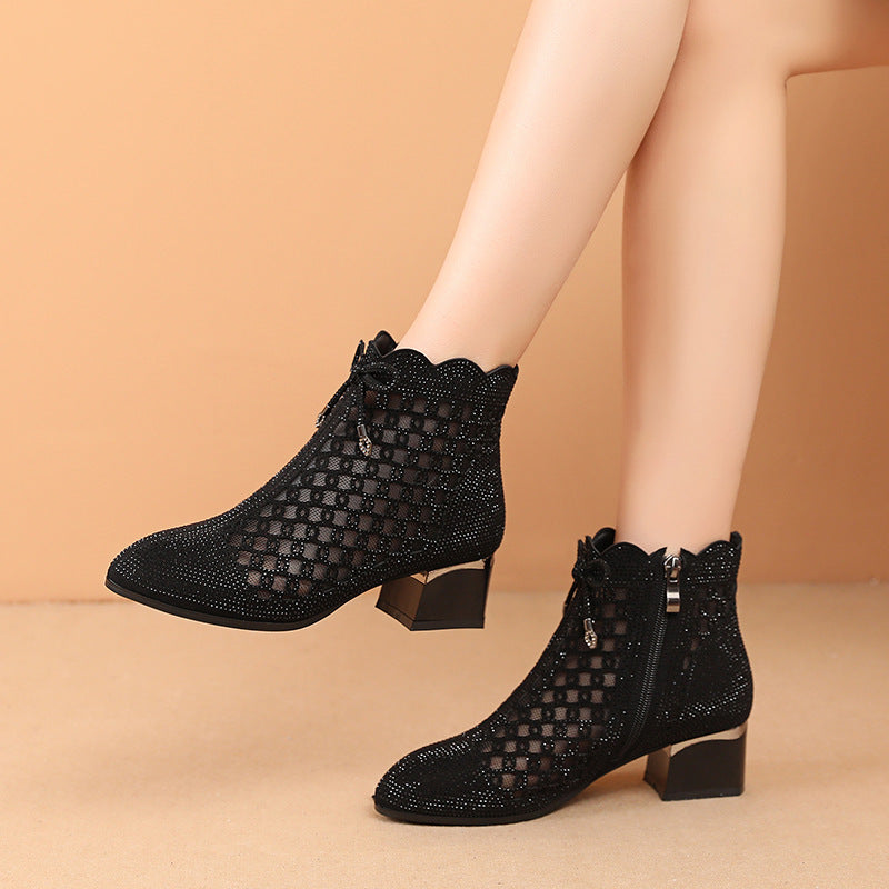 Hturi Lux™ Soft Bottom Cutout Mesh Ankle Boots - Hturilux