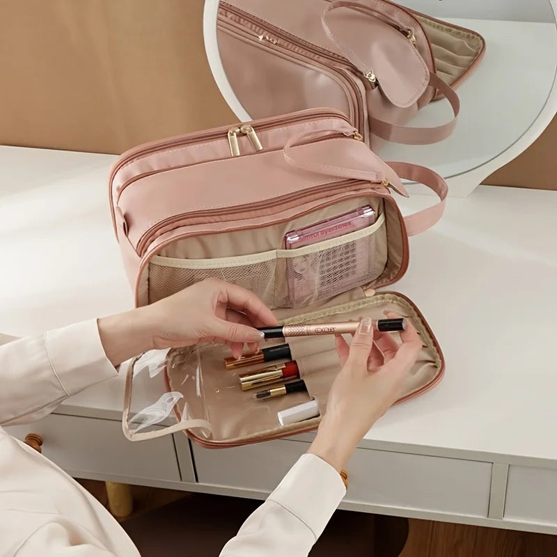 Luxury Women'S Multi-Functional Makeup Pouch- Large Capacity Portable Cosmetic Organizer,Beauty Essentials Organizer,Makeup Bags