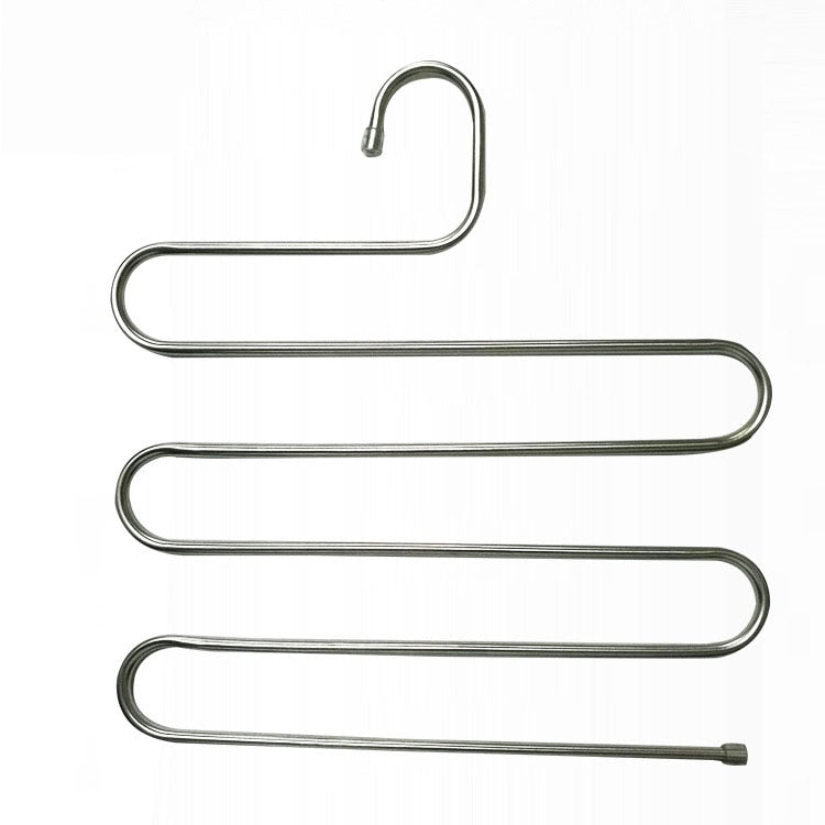5 layers Stainless Steel Clothes Hangers S Shape Pants Storage Hangers Clothes Storage Rack Multilayer Storage Cloth Hanger-1