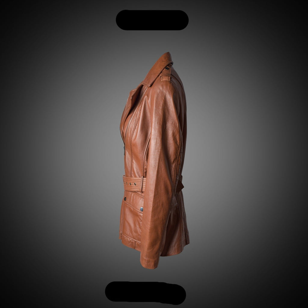 Brown Mid Length Coat For Women