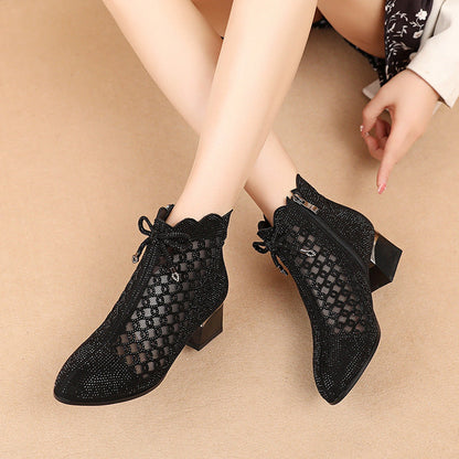 Hturi Lux™ Soft Bottom Cutout Mesh Ankle Boots - Hturilux