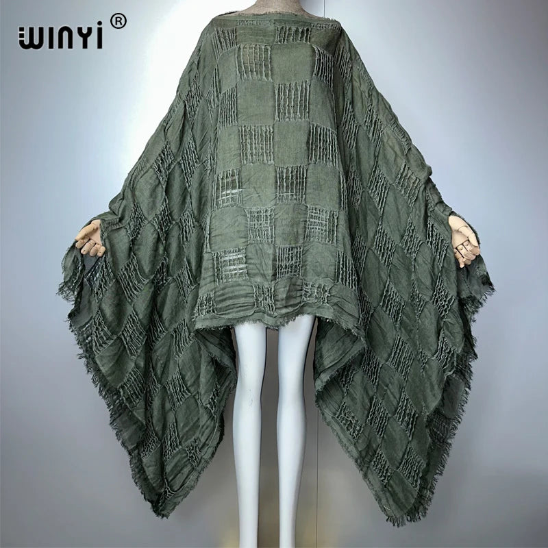 WINYI Make an old Hand dyed dress Beachwear top beach cover up kaftan maxi dresses womens abaya dubai luxury muslim woman