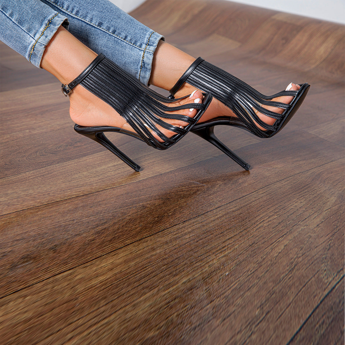 Hturi Lux™ Stiletto Heel Open Toe Sandals - Hturilux