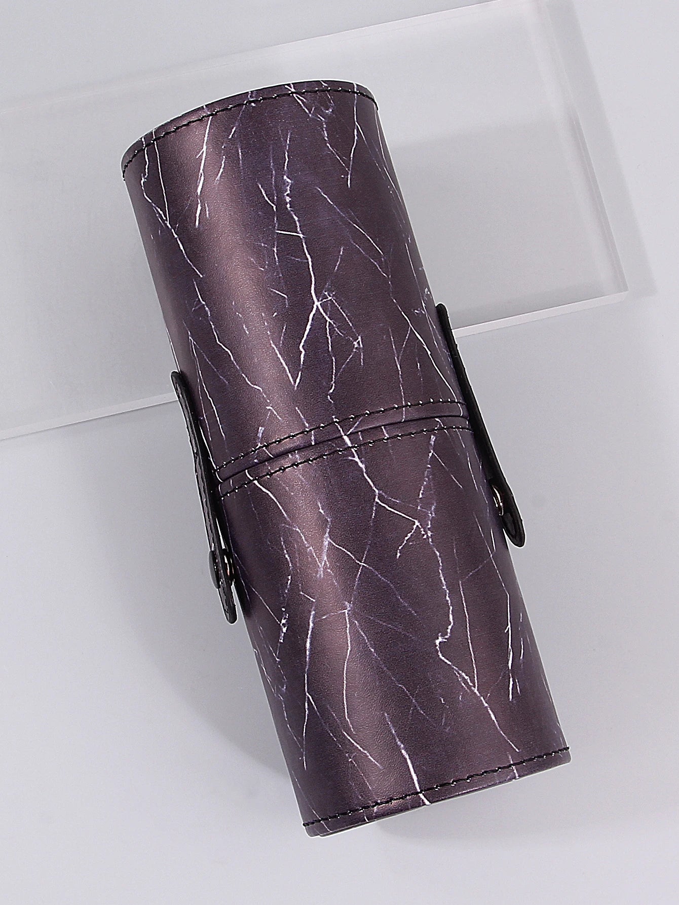 Light luxury style marble-patterned leather storage bucket,lipstick, eyeshadow,makeup brush bucket,portable stationery penholder
