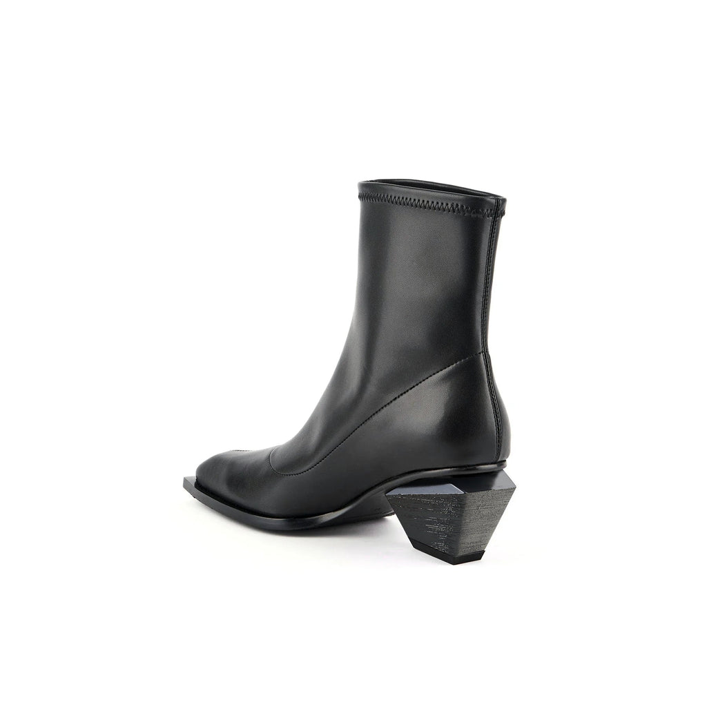 Black High Ankle Leather Boots