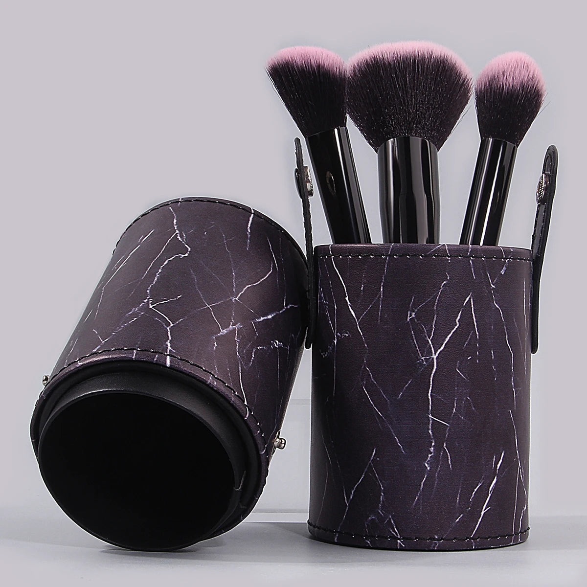 Light luxury style marble-patterned leather storage bucket,lipstick, eyeshadow,makeup brush bucket,portable stationery penholder
