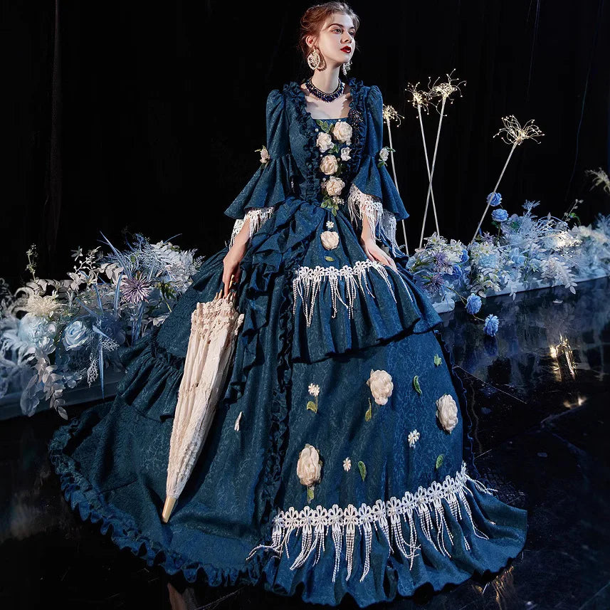 Luxury European Princess Dress French Court Stage Performance Retro Makeup Sissi Princess Replica Oil Painting Costume Robe Fête
