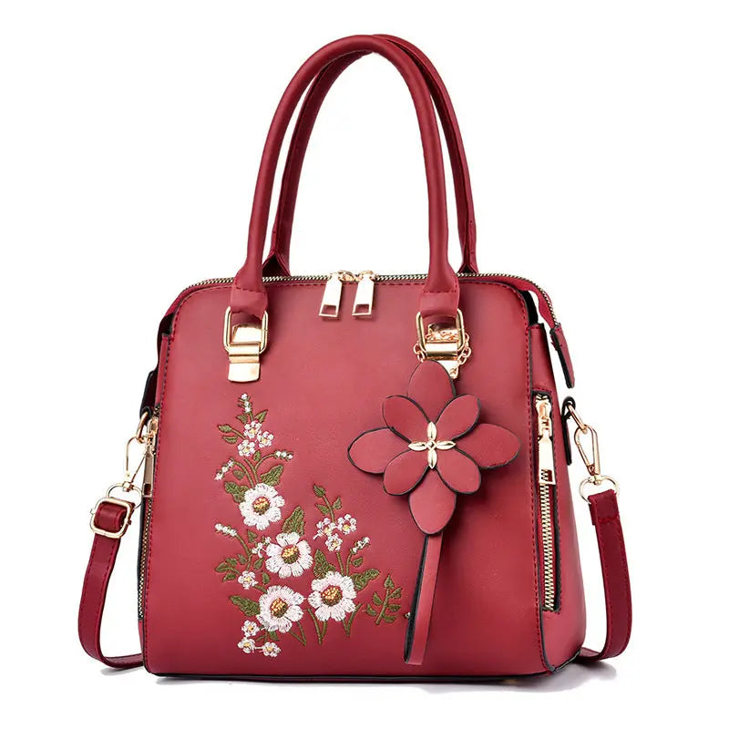 Hturi Lux™ Fashion Flowers Embroidered Handbag – Elegant Shoulder & Messenger Bag for Women - Hturilux