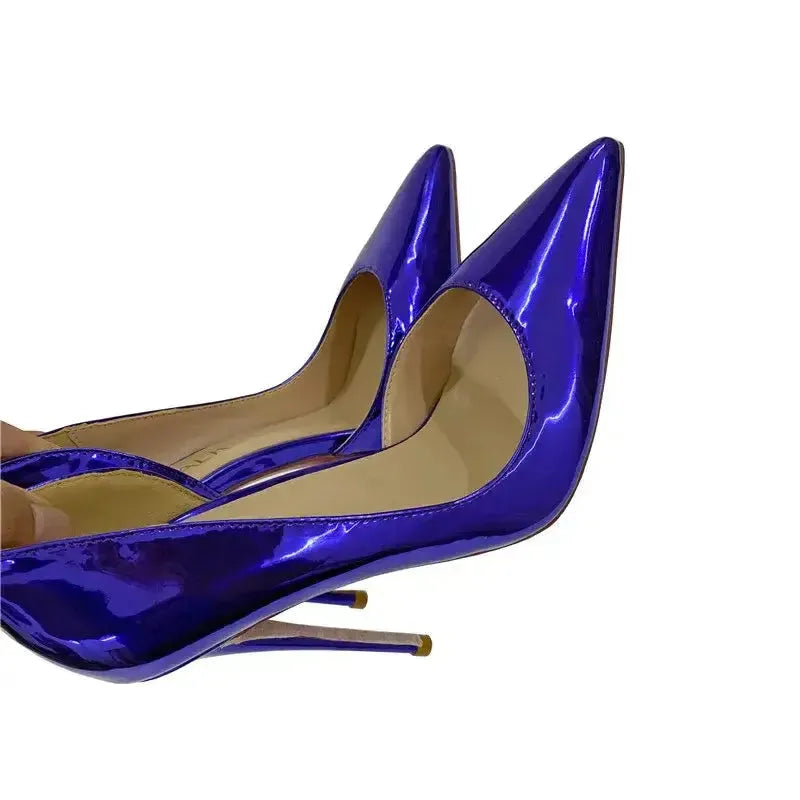 Lacquer Leather Side Air High Heels Stiletto Shoes