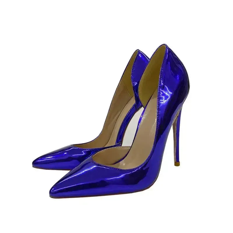 Lacquer Leather Side Air High Heels Stiletto Shoes