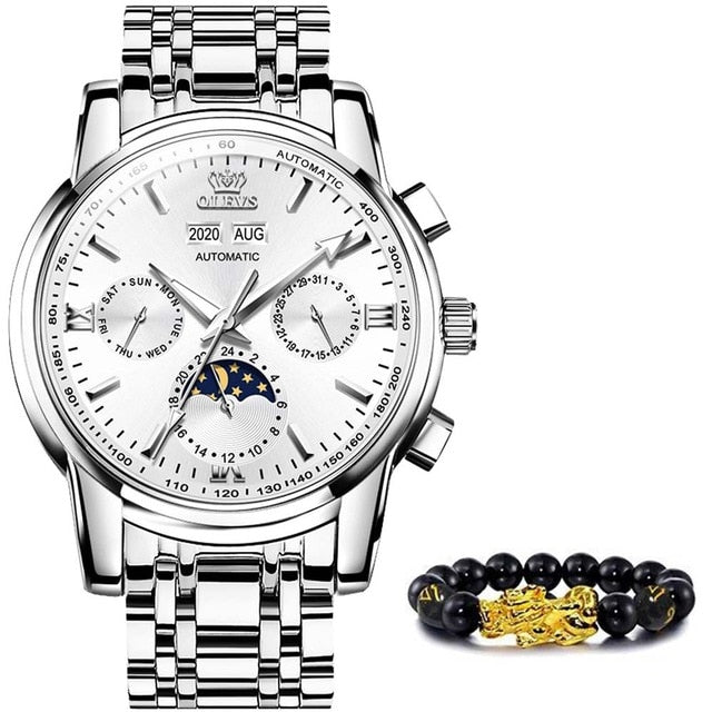 Luxury Men Watches Automatic Green Watch Men Stainless Steel Waterproof Business Sport Mechanical Wristwatch